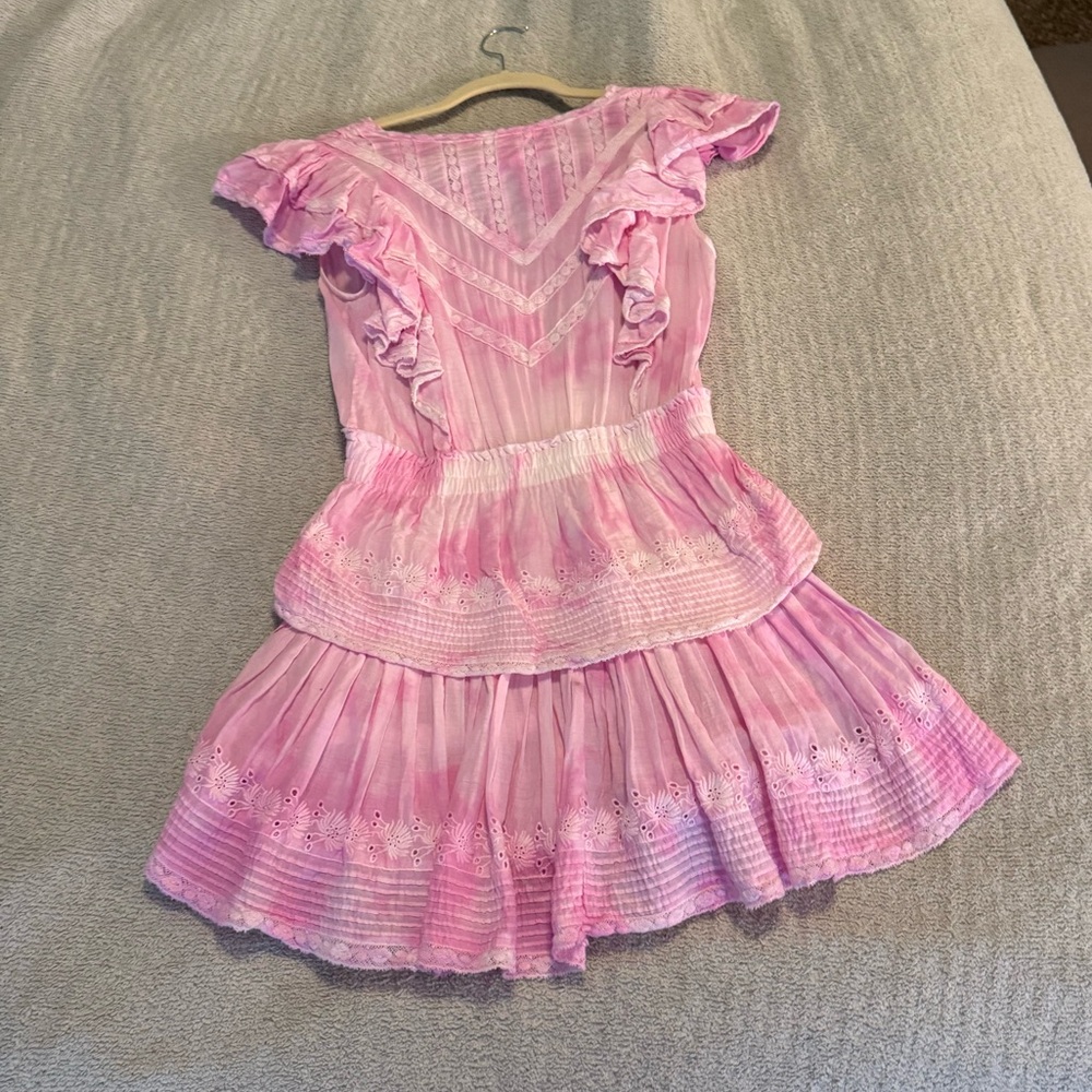 Love Shack Fancy Gwen Heritage Mini Dress, Peony Pink, size xs - Picture 2 of 5